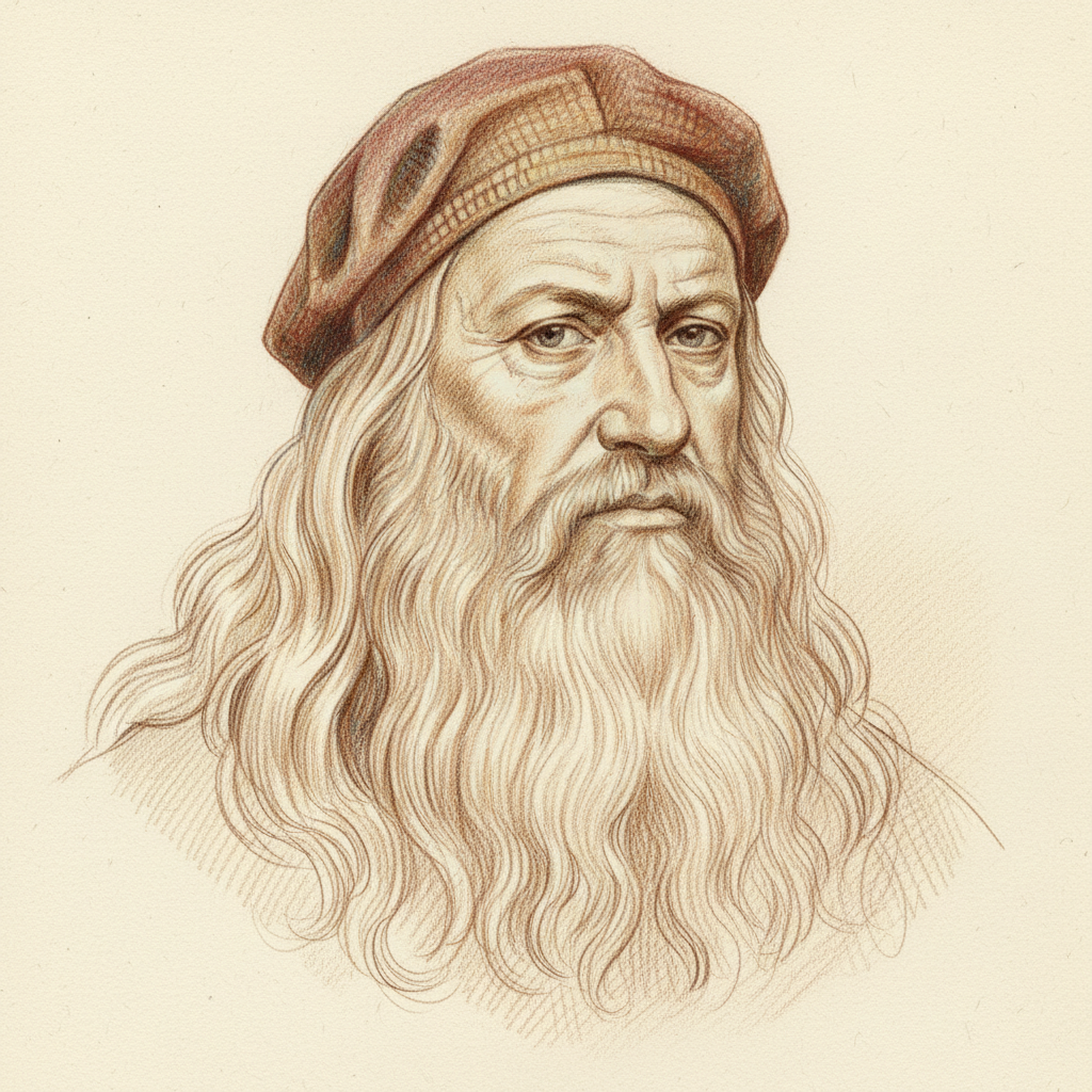 Leonardo da Vinci — color pencil portrait