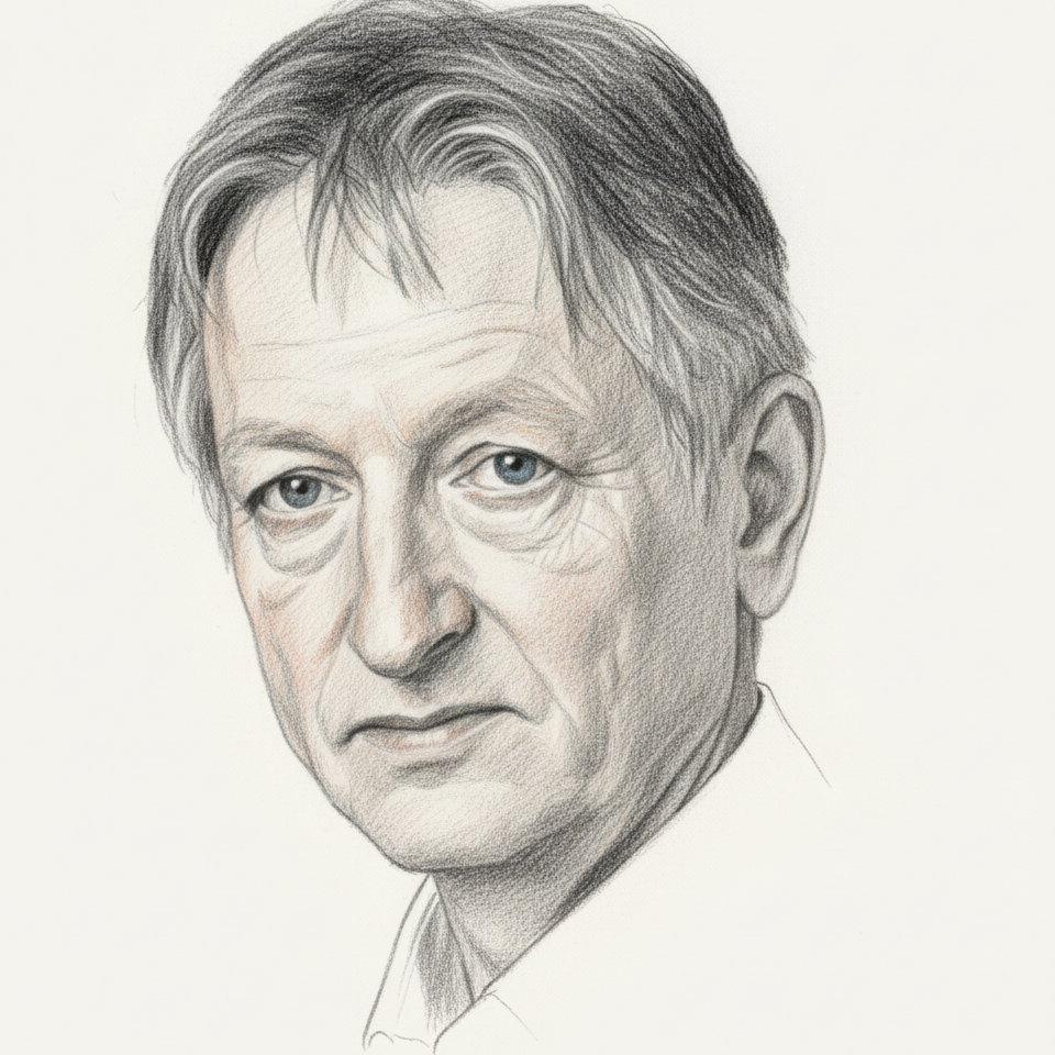 Geoffrey Hinton — color pencil portrait