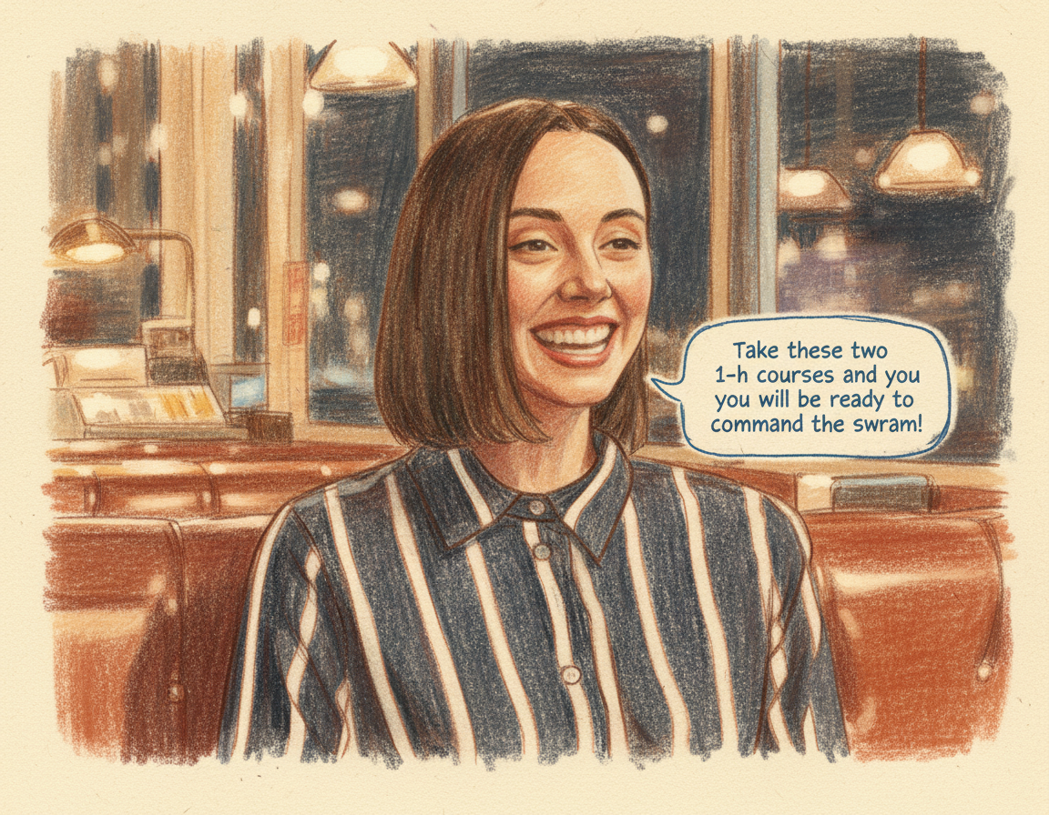 Claude Super Bowl ad — color pencil sketch